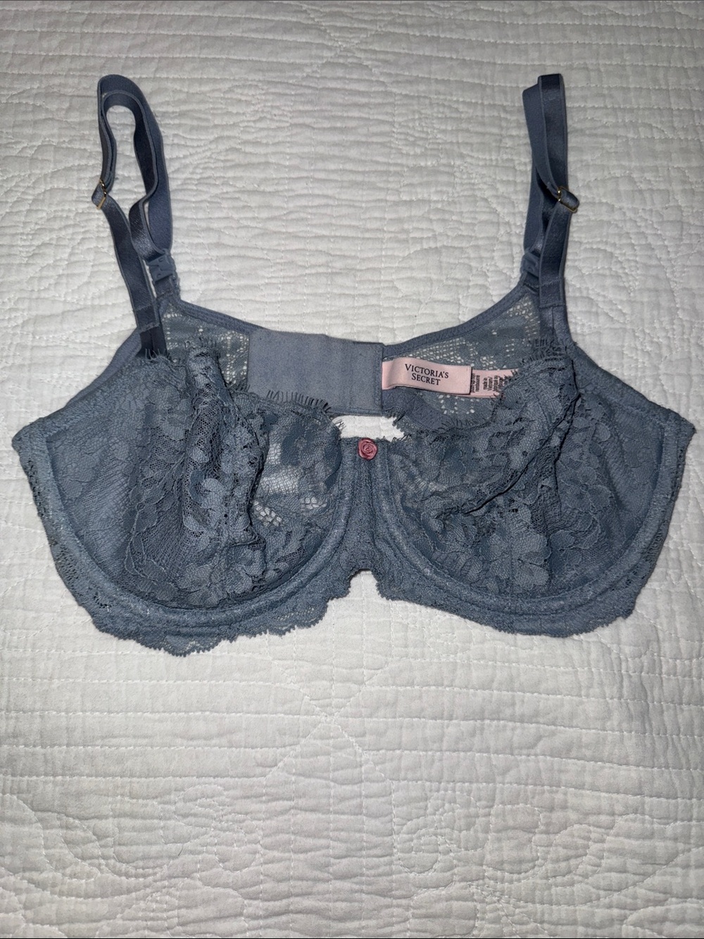 Victoria's Secret Lace Underwire Bra — Dusty Blue 32DD